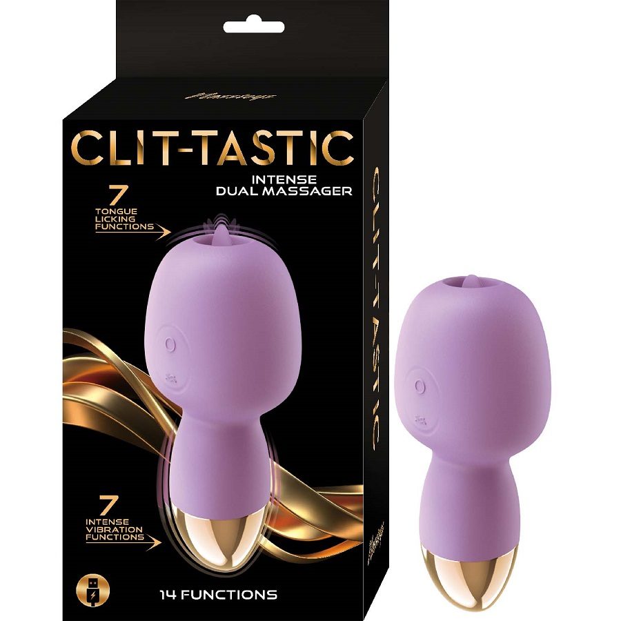 Clit-Tastic Intense Dual Massager is a groundbreaking pleasu... Nasstoys - Intense Licking Dual Massager - Lavender photo-4