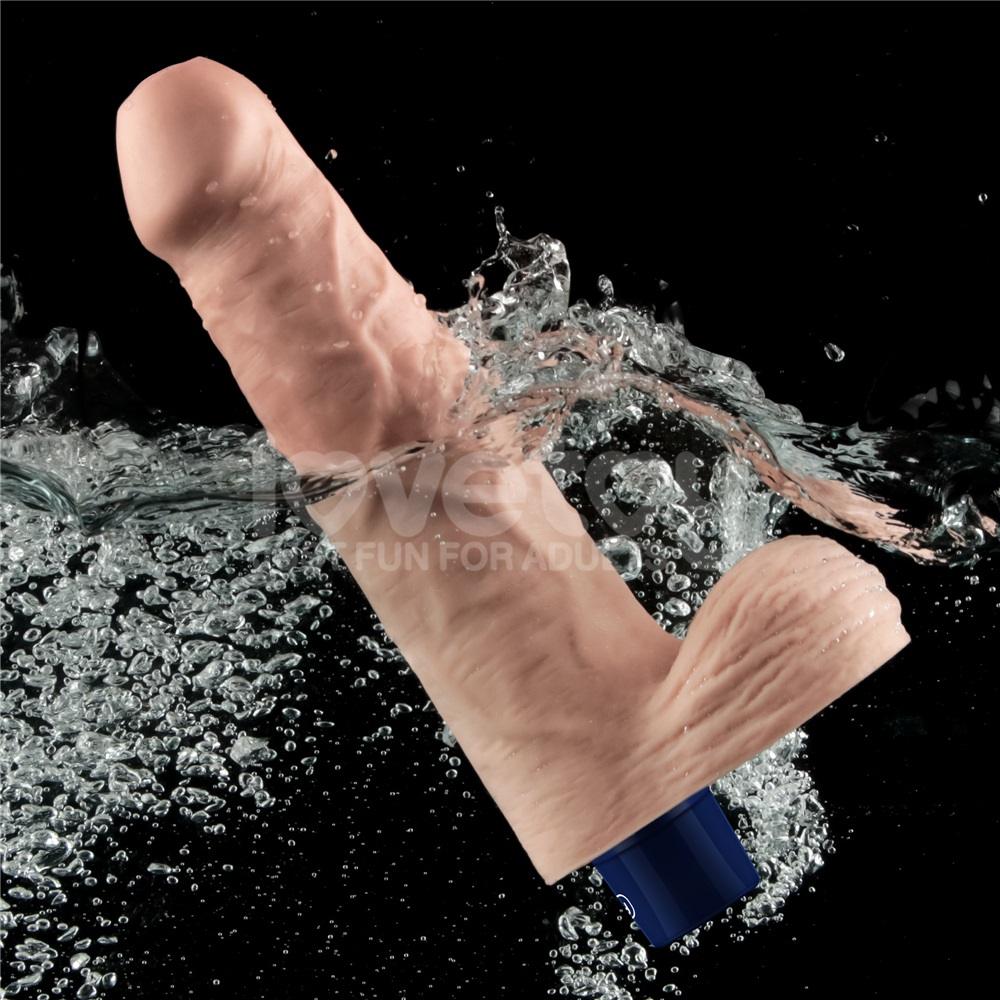 Boasting a lifelike realistic design, Lovetoy Real softee di... Lovetoy - 9" Real Softee Vibro Dildo - Flesh photo-12