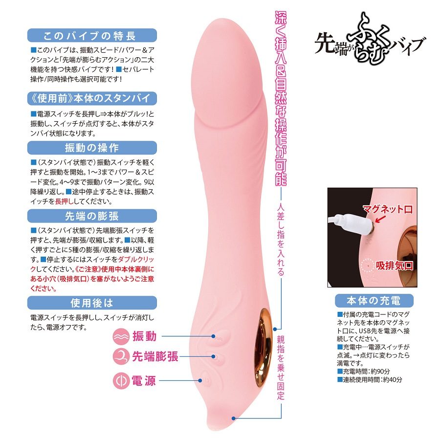 Surprise! This is the latest vibrator that opens up a new fi... NPG - Swollen Tip Vibrator - Pink photo-3