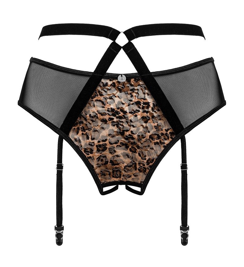 Spice yourself up by adding this very feminine garter belt f... Obsessive - Allunes Crotchless Garter Belt - Black - L/XL photo-7