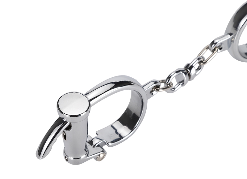 Restraint vintage styleed locked wrist cuffs MT - Old Style Darby Handcuffs - Silver photo-8