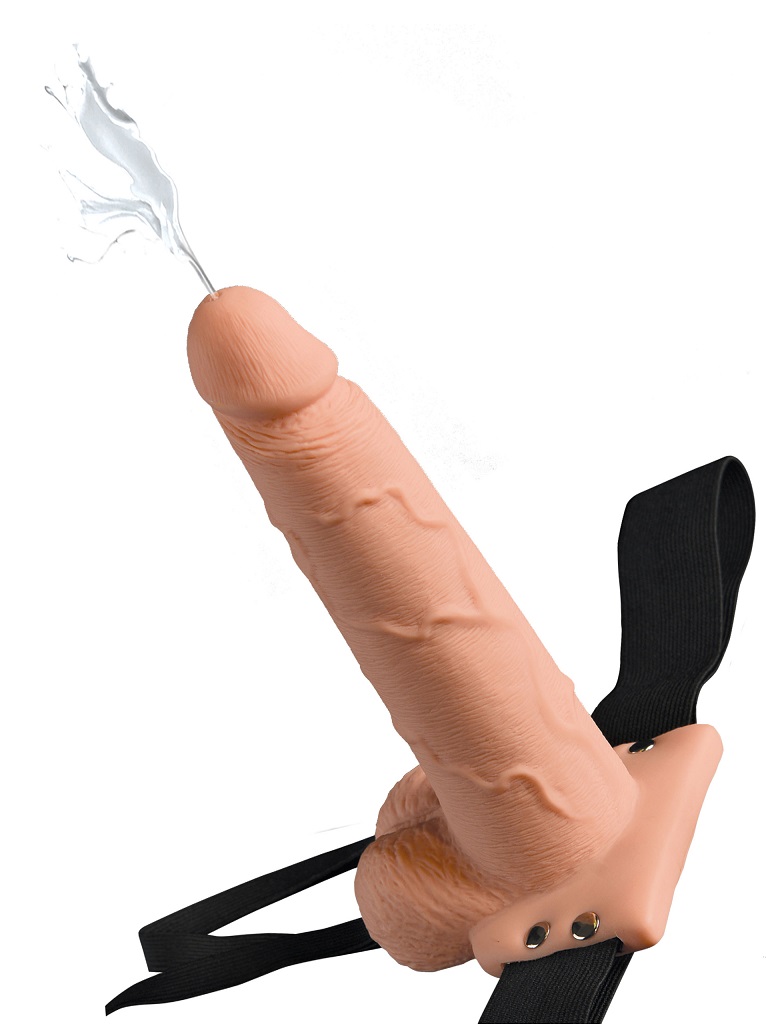 Now you can create the sensation of an ejaculating penis and... Fetish Fantasy - 7.5" Hollow Squirting Strap-On photo-3