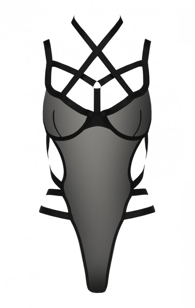 Amazing body made of tulle and strapless rubber. Why is it a... Passion - Hagar Body - Black - S/M photo-6
