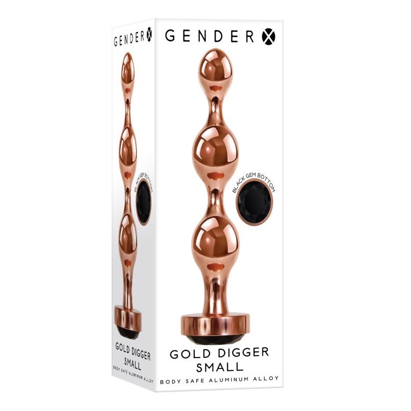 Small, sleek & stylish – everything you want in a body-safe ... Gender X - Digger Anal Plug S - Gold photo-7