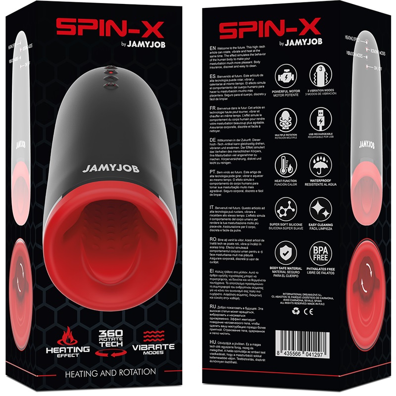 Experience a new level of pleasure with the SPIN-X male mast... Jamyjob - Spin-X Heating Vibro Masturbator photo-9