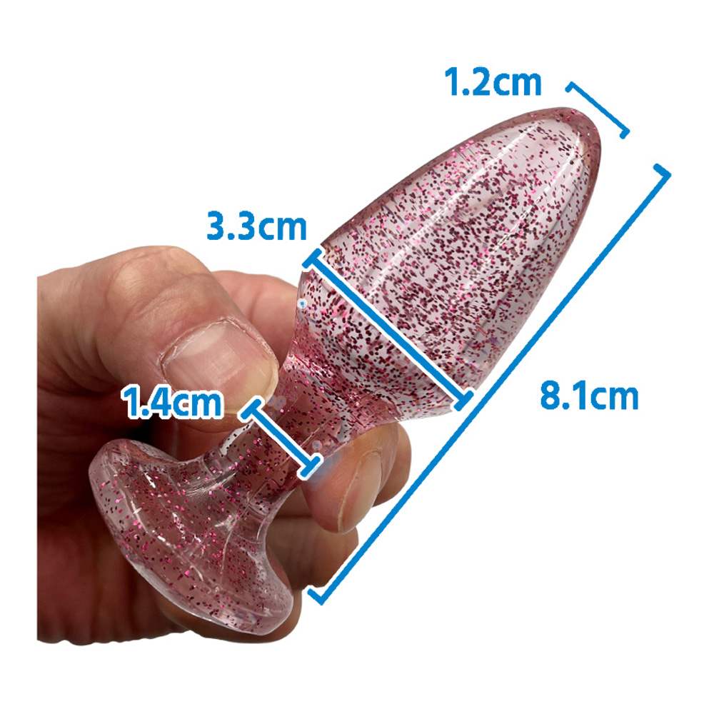 Super cute glitter-filled adult toy! You'll feel like yo... T-Best - Glitter Anal Plug M - Pink photo-5