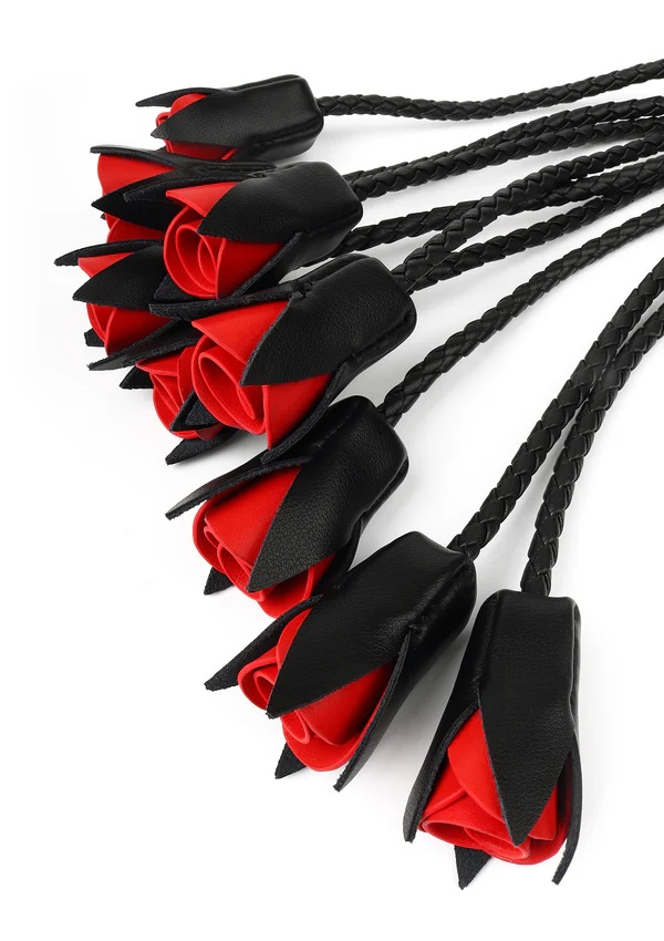 Embrace elegance with the Real Leather Roses Whip. Featuring... Hidden Desire - Master Roses Whip - Black photo-3