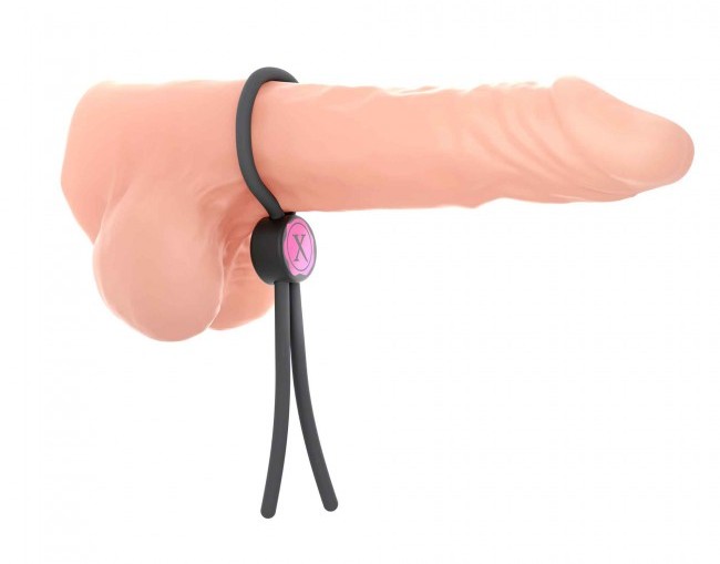 Minimal, but essential. Thanks to a supple silicone tie, Mr.... Dorcel - Adjustable Lasso Cockring - Black photo-3