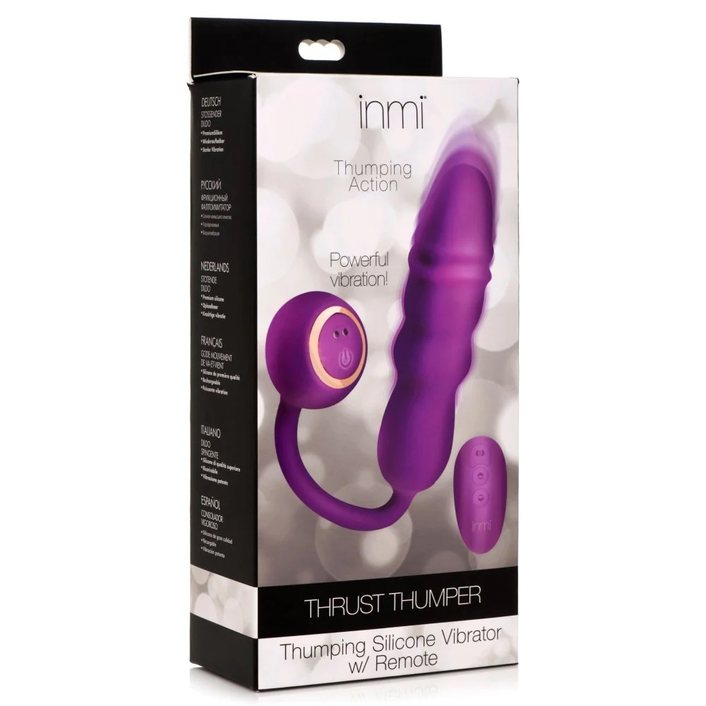 Indulge in penetrative pleasure with this thrusting and vibr... Inmi - Thumper Vibrator w Remote Control photo-6
