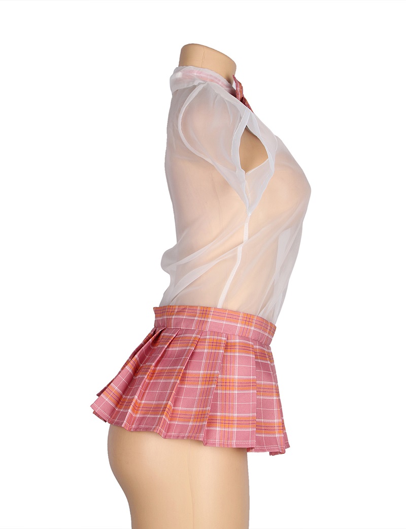 Sexy schoolgirl costume perfectly combines youthfulness and ... Ohyeah - Sexy Uniform Set - Pink - M photo-6
