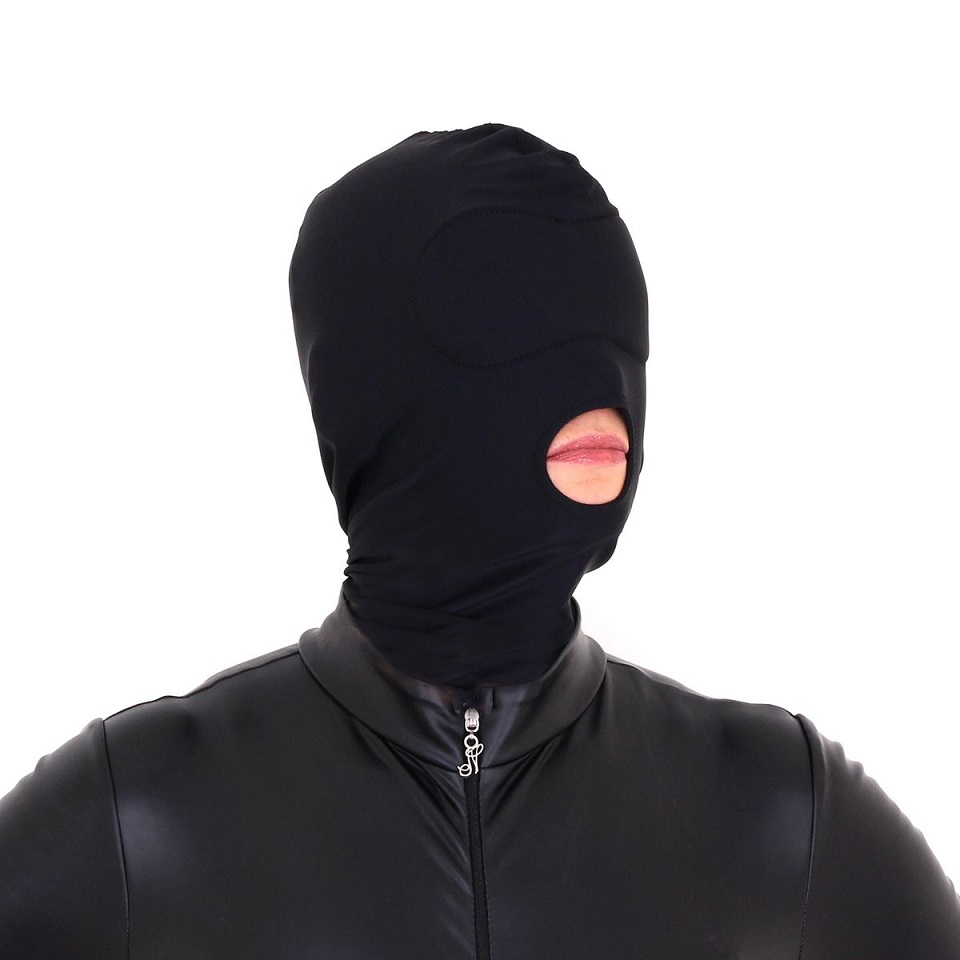The comfortable mask has room for your mouth. The stretch fa... Kiotos - Spandex Open Mouth Hood - Black photo-6