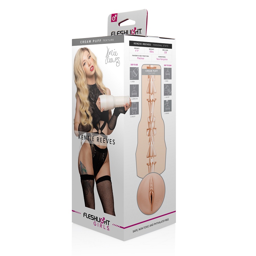 Slide inside Kenzie Reeves’s pussy Fleshlight and experience... Fleshlight - Kenzie Reeves Cream Puff Masturbator photo-11