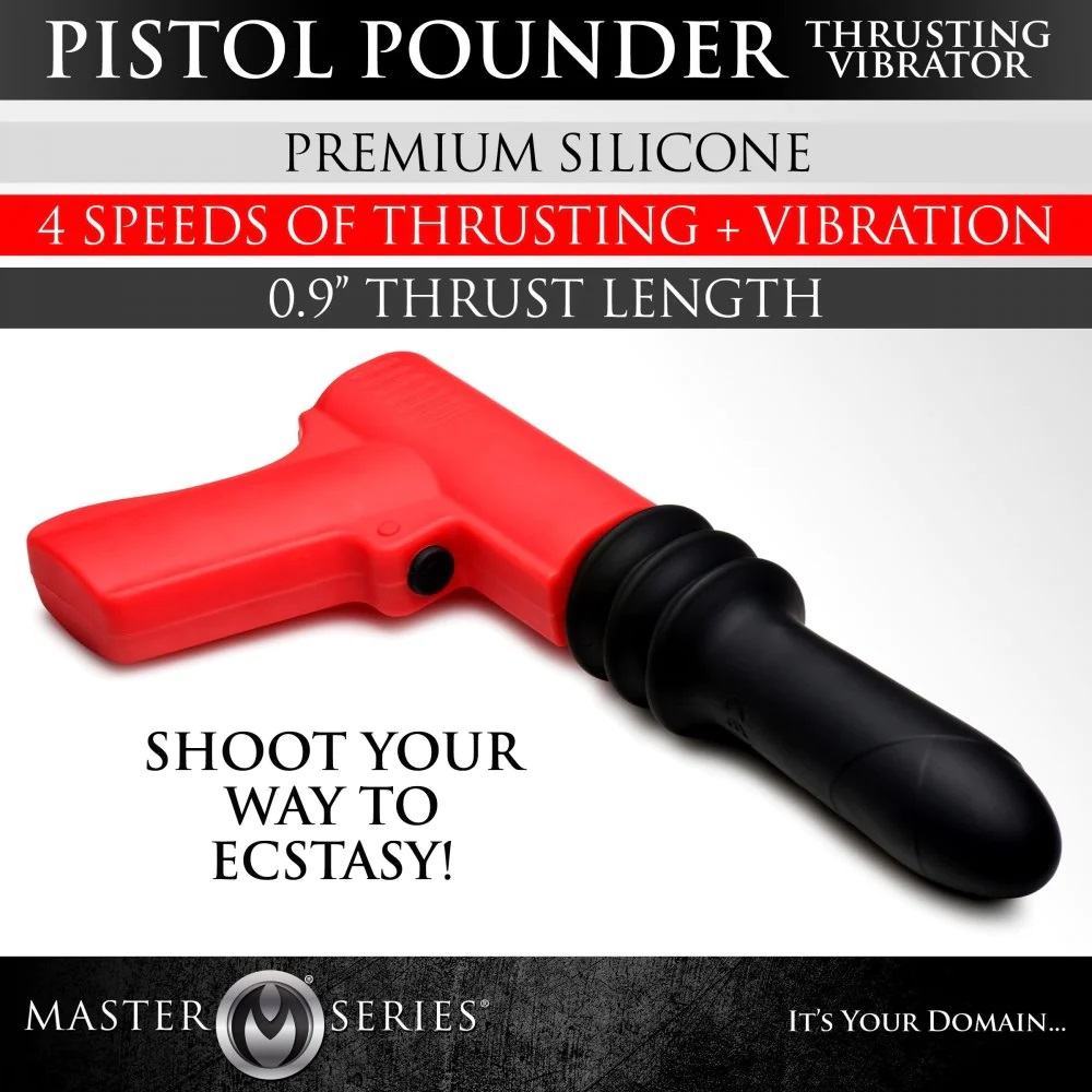 Give yourself some serious pounding with this Pistola Pounde... Master Series - Thrusting Pistola Vibrator photo-4