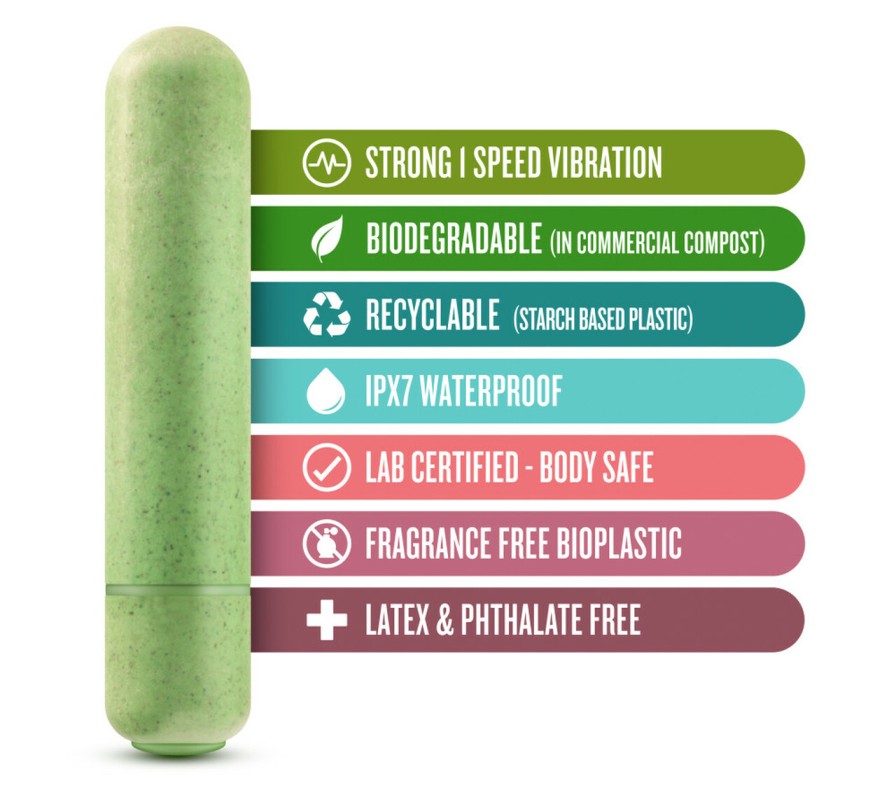 This pleasure-packed petite vibe is crafted from Biofeel, a ... Gaia - Eco Bullet - Green photo-2