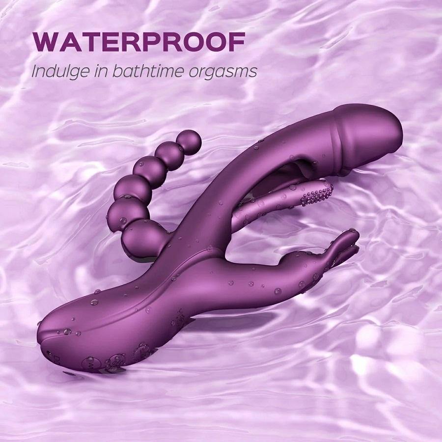 Looking for a vibe to sweep you off your feet? This app-cont... Honey Play Box - Trilux App Rabbit Vibrator w Beads - Purple photo-8