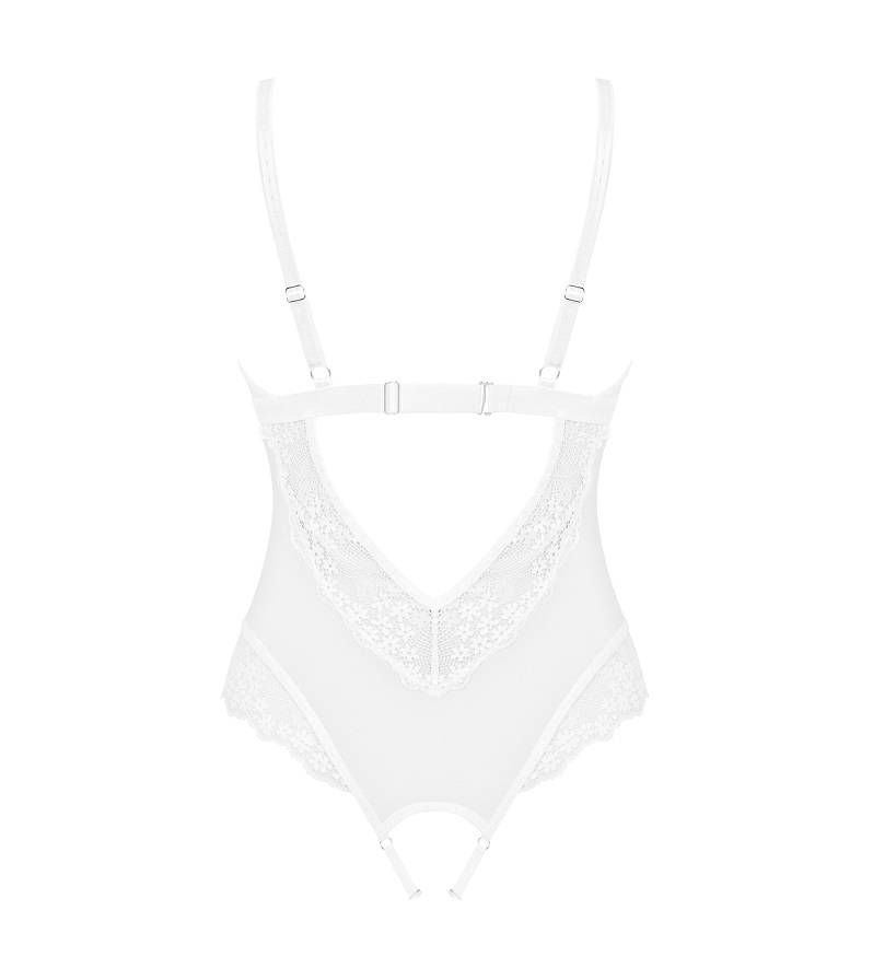 If you are looking for exceptional lingerie for your wedding... Obsessive - Heavenlly Crotchless Teddy - White - M/L photo-8