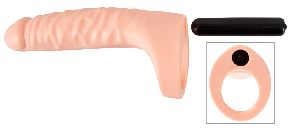 All in one: cock and ball ring with a natural dildo – the Do... Realistixxx - Vibro Double Penetrator - Flesh photo-12