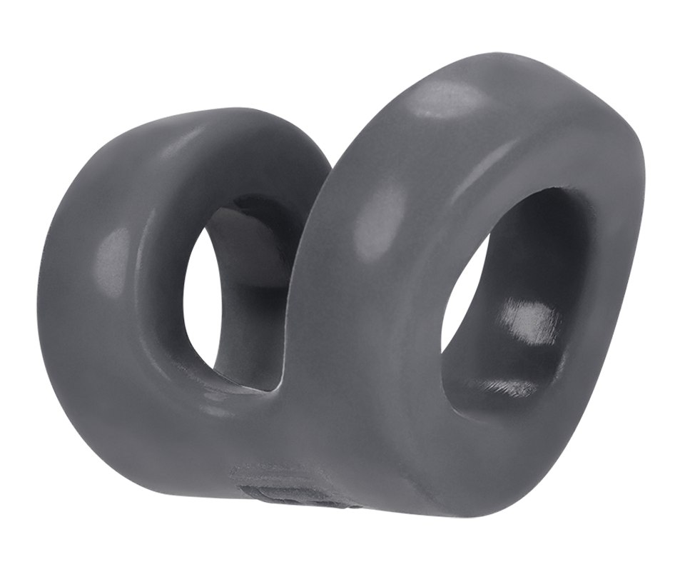 CONNECT is a cockring with an attached sack ring for a guy’s... Hunkyjunk - Connect Tugger Ring - Grey photo-3