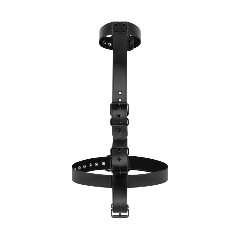 Restrict your sub with this kinky Body Restraint Set! The ma... Bedroom Fantasies - Collar w Wrist Cuffs - Black photo-3