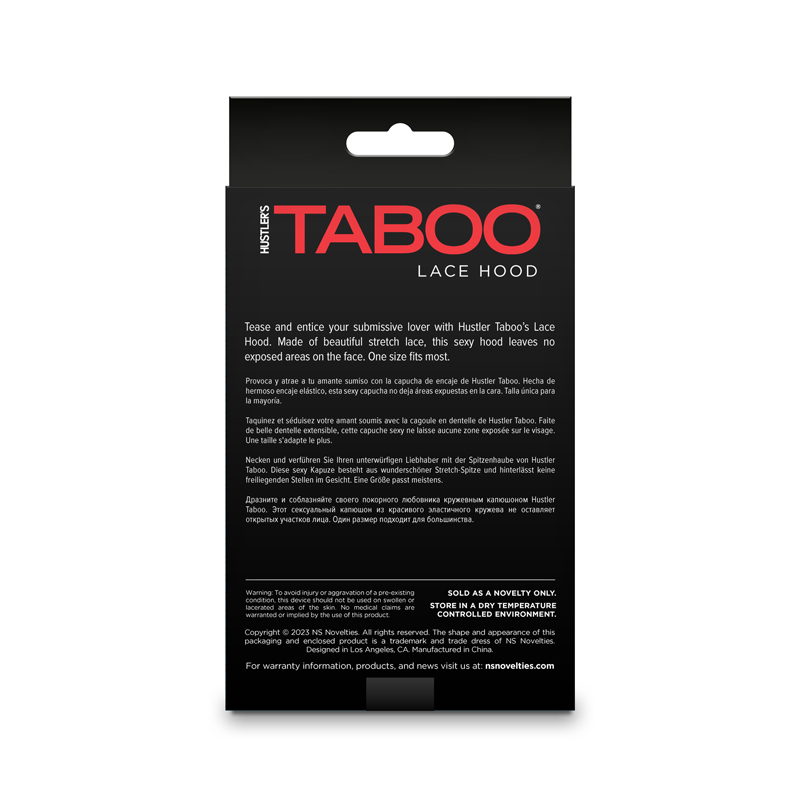 Tease and entice your submissive lover with Hustler Taboo’s ... NS Novelties - Taboo Lace Hood - White photo-3