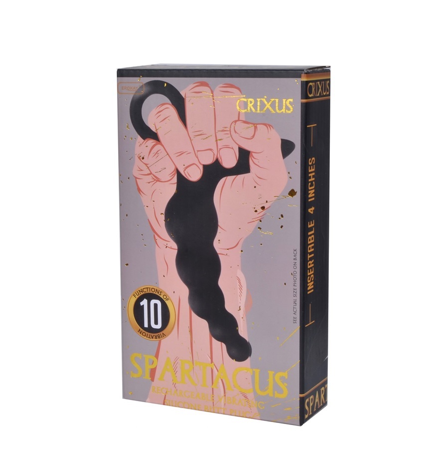 10 mode Vibrating
Rechargeable 100% Li Battery with Seik... Erokay - Spartacus Crixus Anal Vibe - Black photo-4