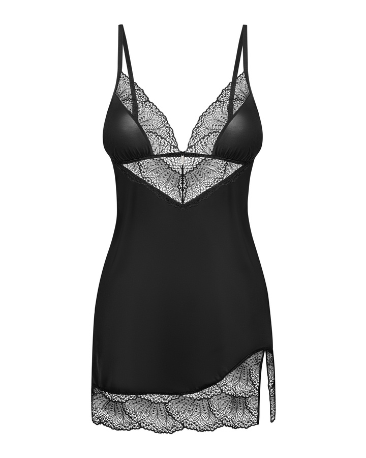 Step into the spotlight with the Lobellis chemise and thong ... Obsessive - Lobellis Chemise & Thong - Black - M/L photo-4