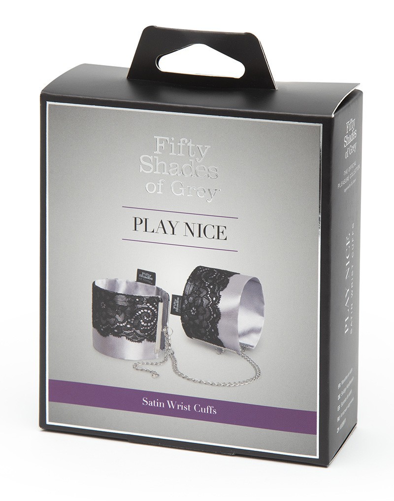 Satin and lace wrist cuffs for glamorous, Ana and Christian ... Fifty Shades of Grey - Satin & Lace Wrist Cuffs - Black photo-3