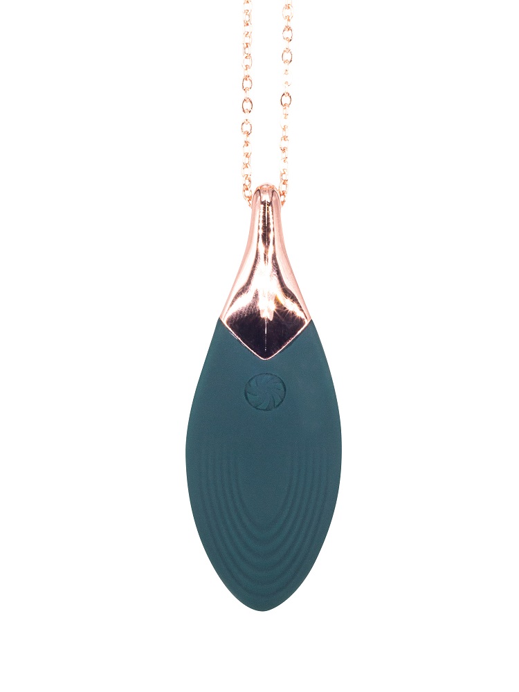 Elegant and provocative green leaf-shaped vibrator that can ... Lola Games - Liberty Leaf Vibro Necklace - Green photo-3