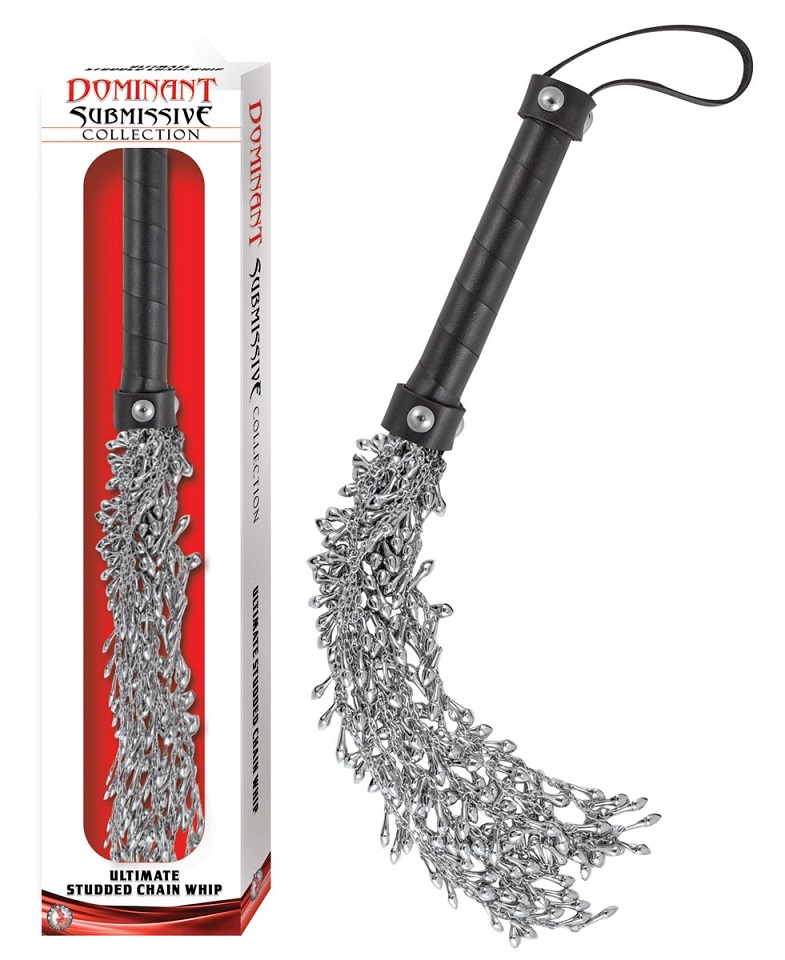 Flexible chains can be used for delicate Tickles or hard spa... Nasstoys - Dominant Studded Chain Whip photo-2