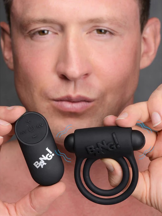 Enhance your cock with this velvety silicone ring and vibrat... Bang! - 28X Vibro Cock Ring - Black photo-2