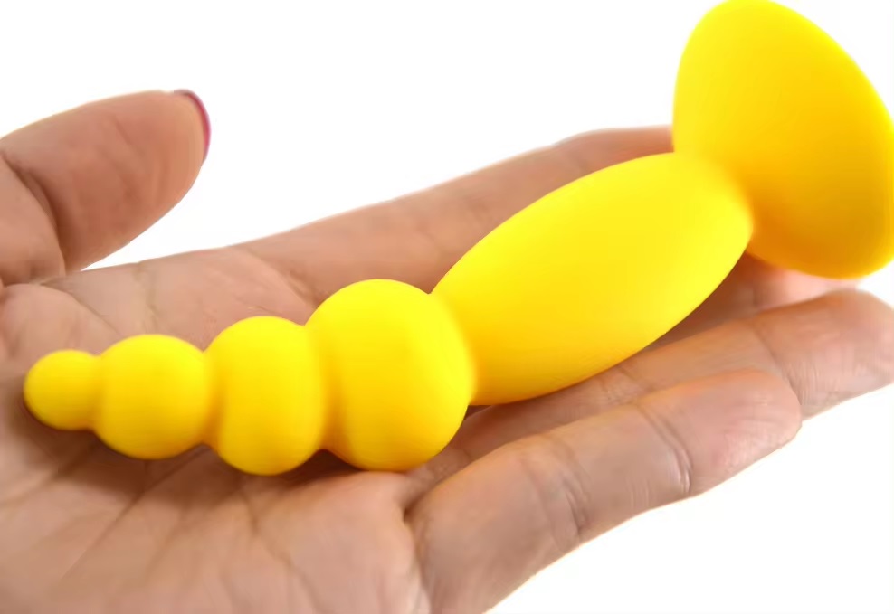 Silicone mini anal beads anal plug, environmental healthy, e... FAAK - Silicone Mini Anal Beads - Yellow photo-2