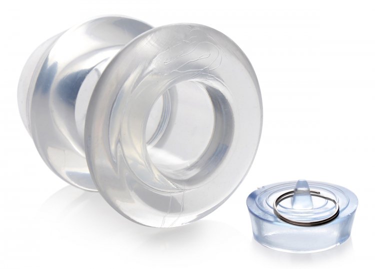 Stretch them open wide and plug them up how you wish! With t... Master Series - Ass Bung Hollow Anal Dilator L - Clear photo-6