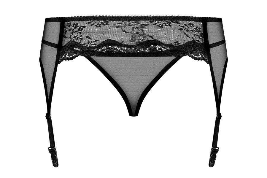Have you been thinking about something absolutely special? T... Obsessive - Charms Garter Belt & Thong - Black - XXL photo-10