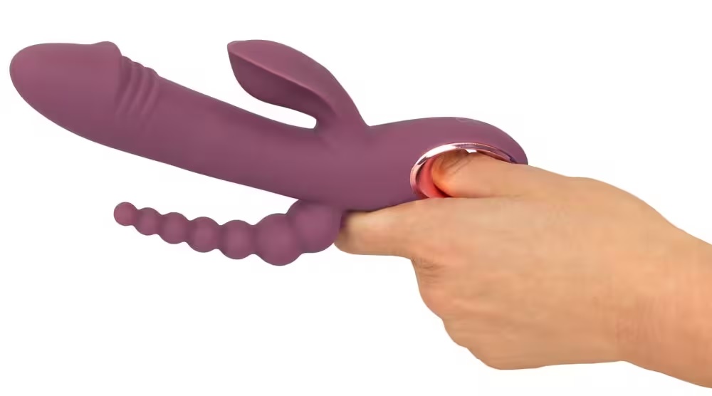 Intense, triple stimulation with comfortable pleasure!
The e... You2Toys - Slim Triple Plum Rabbit Vibrator - Purple photo-4