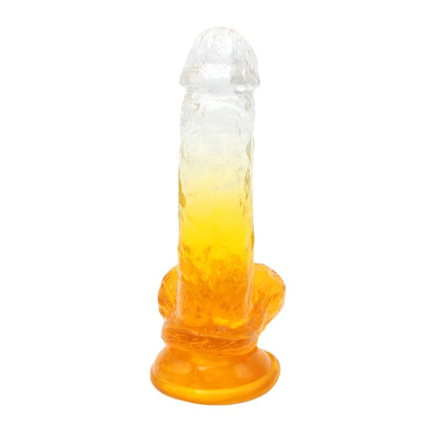 This special transparent dildo has an amazing color mix and ... Kiotos - Realistic Dildo 07 - Yellow photo-6