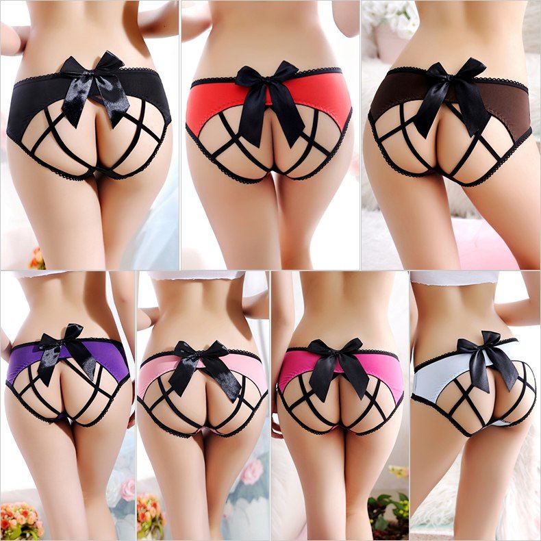The hollow elastic ropes at the back are crossed to form a s... SB - Panties T179-1 - Black photo-8