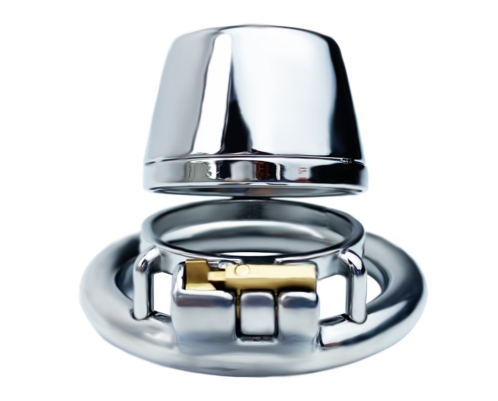 Total high: 57mm &n... FAAK - Plain Chastity Cage 45mm - Silver photo-4