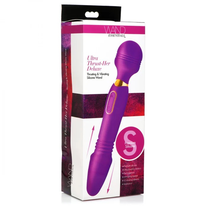 Give yourself the best pleasure both inside and out with thi... Wand Essentials - Ultra Thrust-Her Deluxe Massager - Purple photo-9