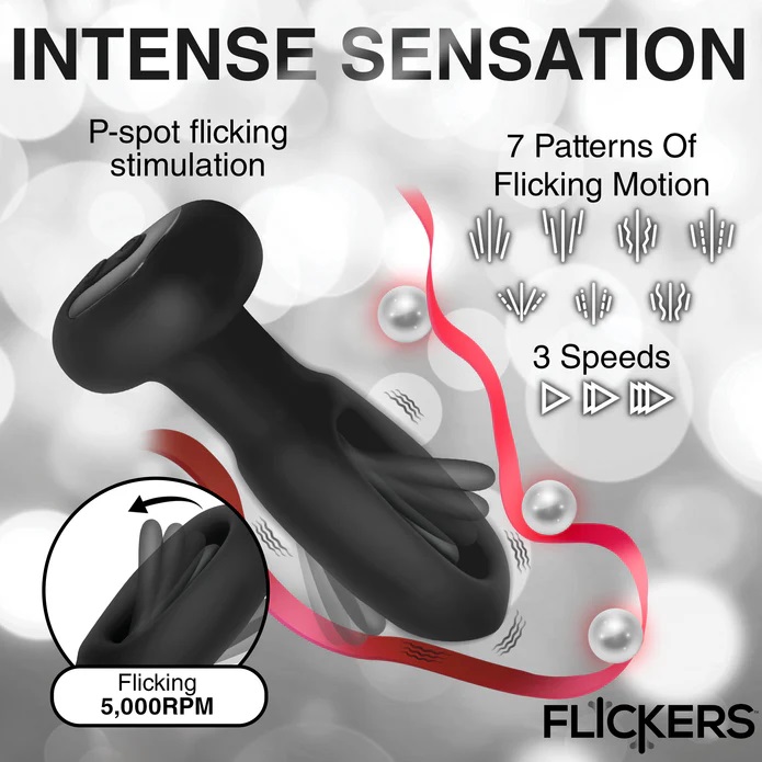 Flick your backdoor's blissful button with this flicking... Inmi - Bum Flick Anal Vibe - Black photo-5