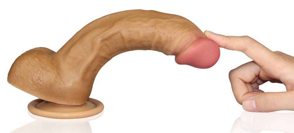 Built to deliver the most lifelike satisfaction, Love Toy Du... Lovetoy - 8" Dual Layered Nature Cock - Flesh photo-5