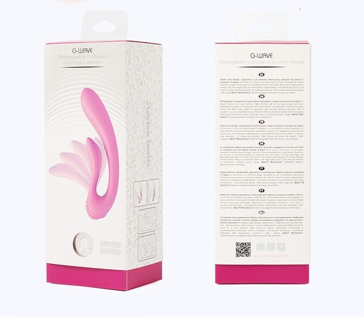 U型双用G点震动棒。该产品使用极为灵活,可在爱爱中增添情趣。双马达设计让这款时髦的震动棒功能更强大,上下调节任意舒展,从... Adrien Lastic - G-Wave 双重兔子震动棒 照片-24