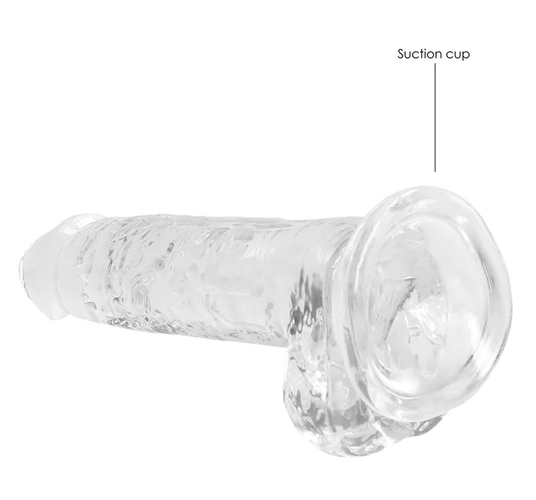 This REALROCK CRYSTAL CLEAR model has been designed with rea... RealRock - 7" Realistic Dildo w Balls - Clear photo-6