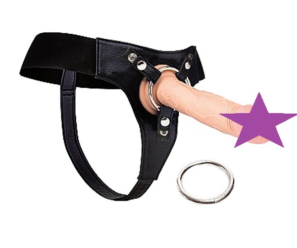 Attach a vibrating or non-vibrating dong to this harness to ... Ouch - Strap-On Harness Deluxe - Black photo-2