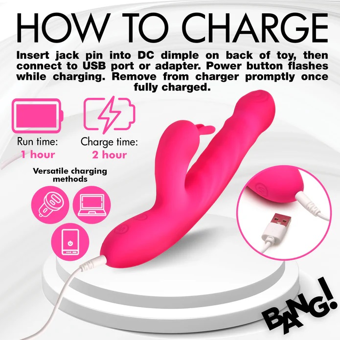 This rabbit vibe will make you jump up and down for joy once... Bang! - Thrusting Licking Vibro Rabbit - Pink photo-7