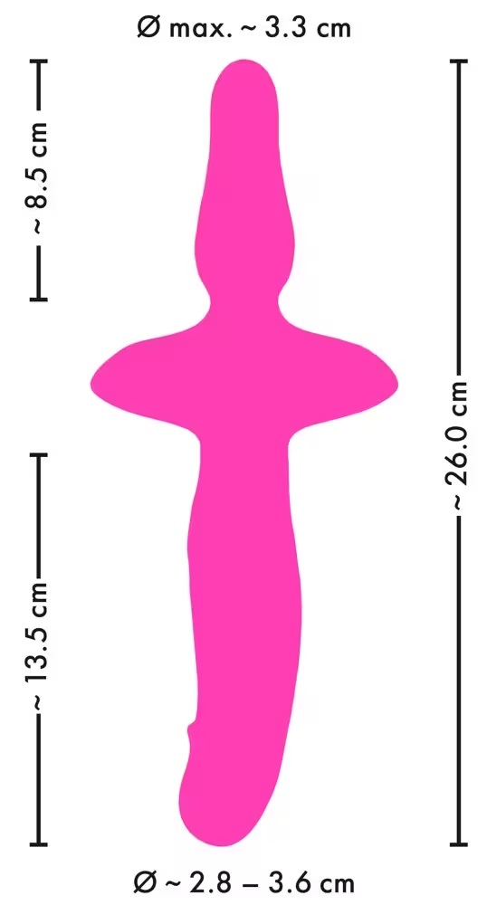 The handy double for every erotic occasion!
The 2in1 Vibrato... Couple Choise - 2in1 Vibrator w Butt Plug - Pink photo-10