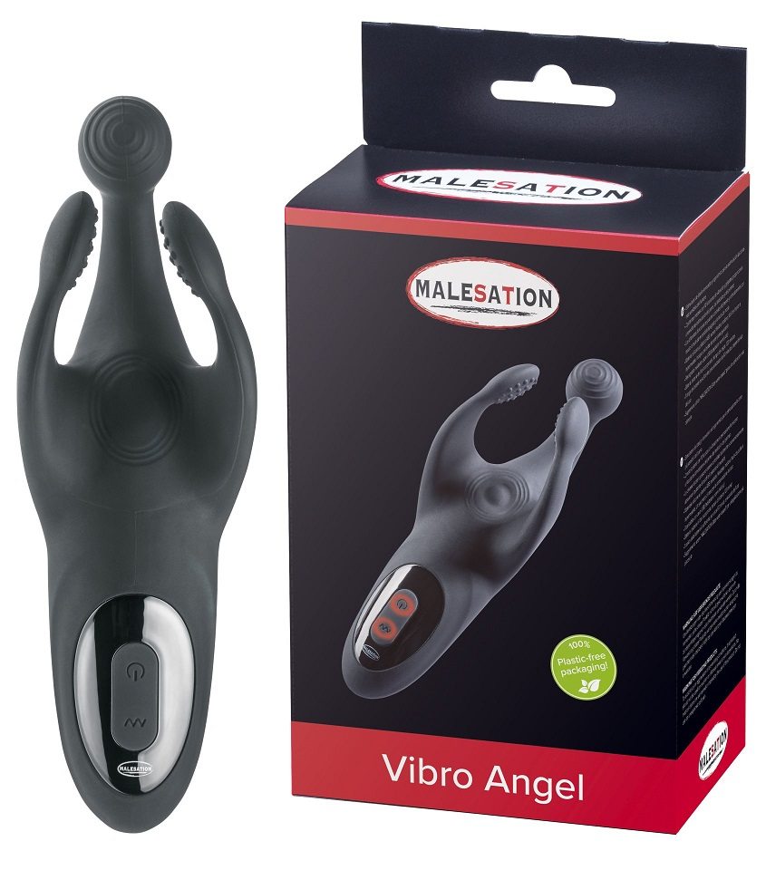 Stimulator imaginatively and cleverly designed for stimulati... Malesation - Angel Cock Stimulator - Black photo-7