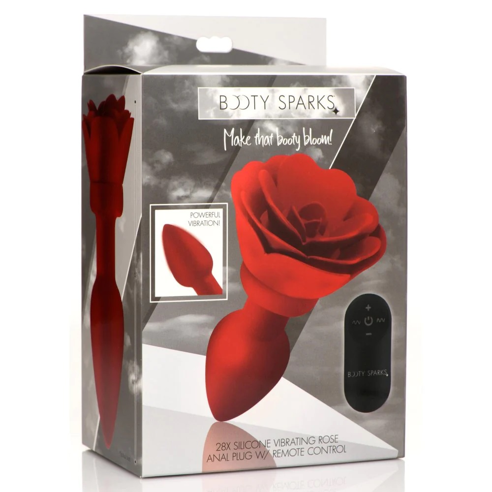 Adorn your booty and add some backdoor pleasure to your play... Booty Sparks - 28X Rose Vibro Anal Plug L - Red photo-9