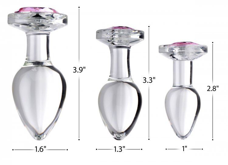 Adorn your derriere with a dazzling gem! These glassy Booty ... Booty Sparks - Gem Glass Anal Plug L-size - Pink photo-4