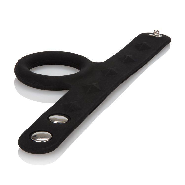 Maximize your orgasmic pleasure with the Silicone Tri-Snap S... CEN - 3-Snap Scrotum Ring Medium - Black photo-3