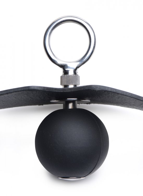 This wicked gag fully covers and stuffs the mouth of your pl... Strict - Eyelet Ball Gag - Black photo-6